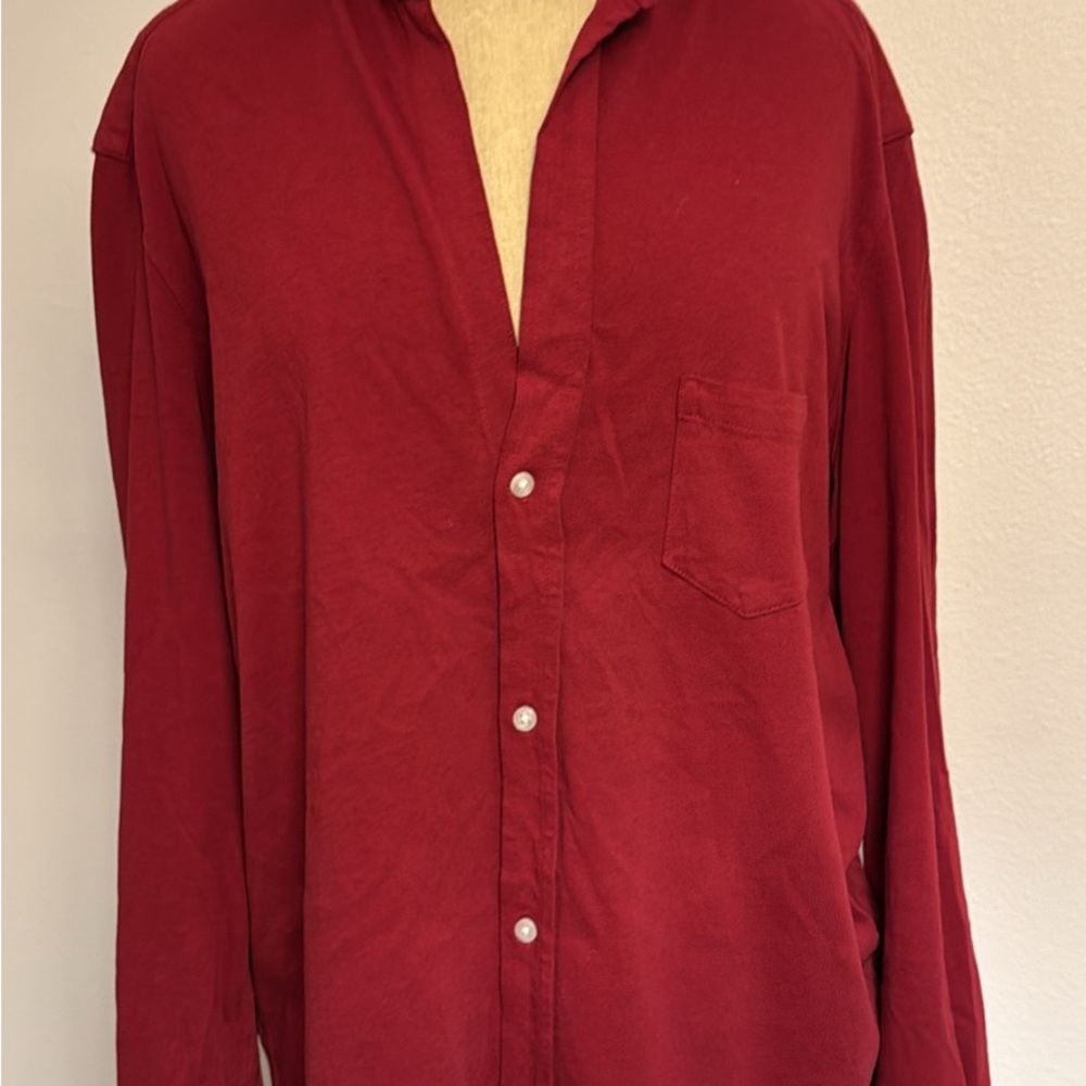 Frank & Eileen Tee Lab Deep Red Button-Down Shirt